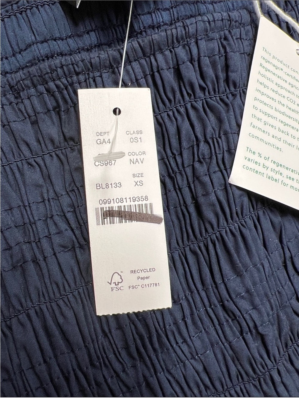 J. Crew Lina smocked midi dress in Navy Blue Size XS NWT - Picture 9 of 10